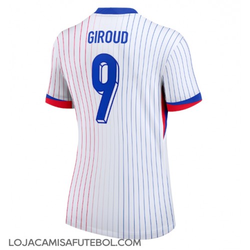 Camisa de Futebol França Olivier Giroud #9 Equipamento Secundário Mulheres Europeu 2024 Manga Curta